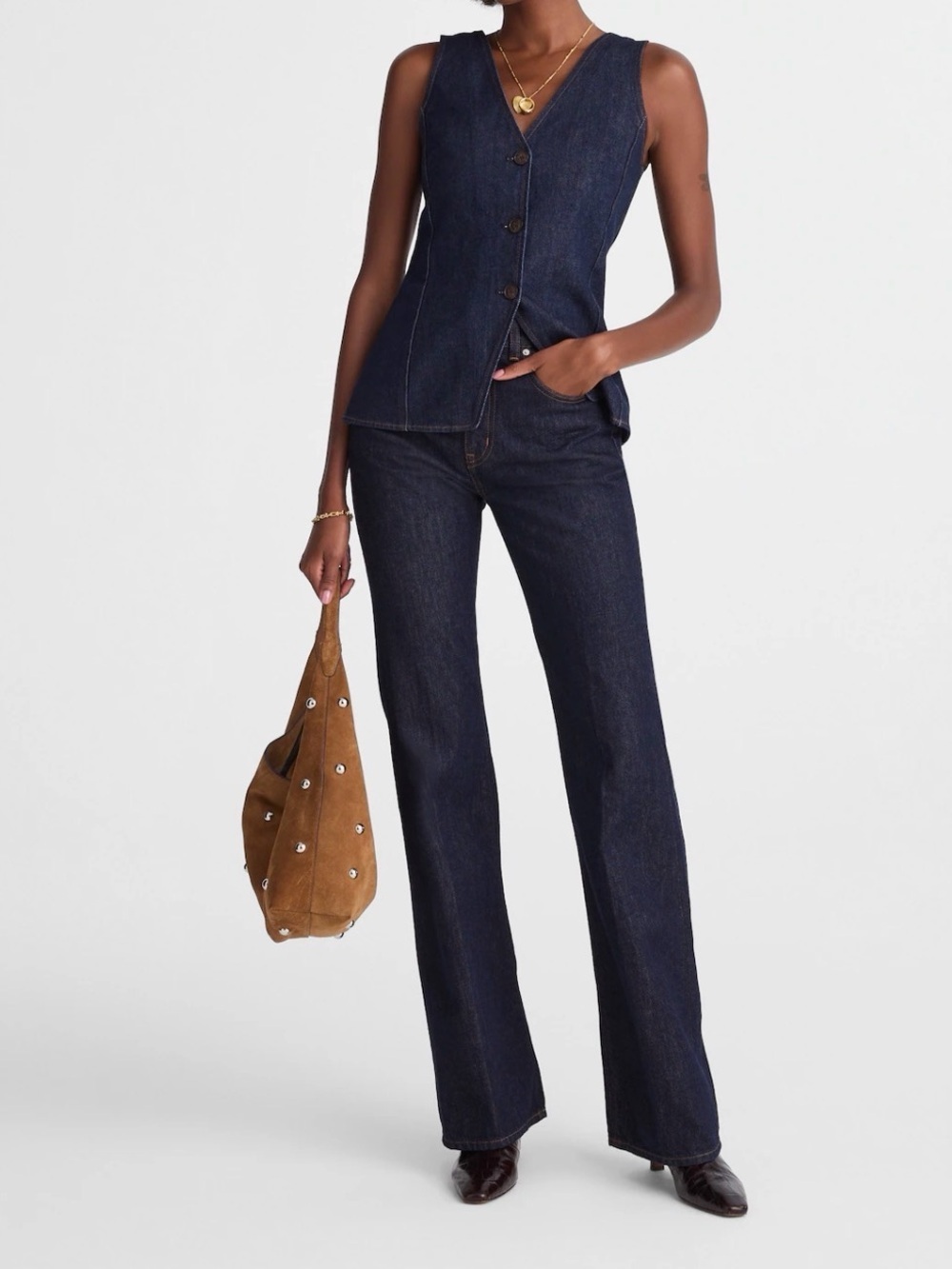 Madewell Dark Indigo High-Rise Wide-Leg Jeans - Picture 2 of 14